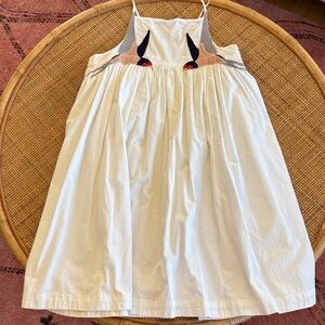 Stella McCartney kids White Dress with Embroidered Bird Detail 10